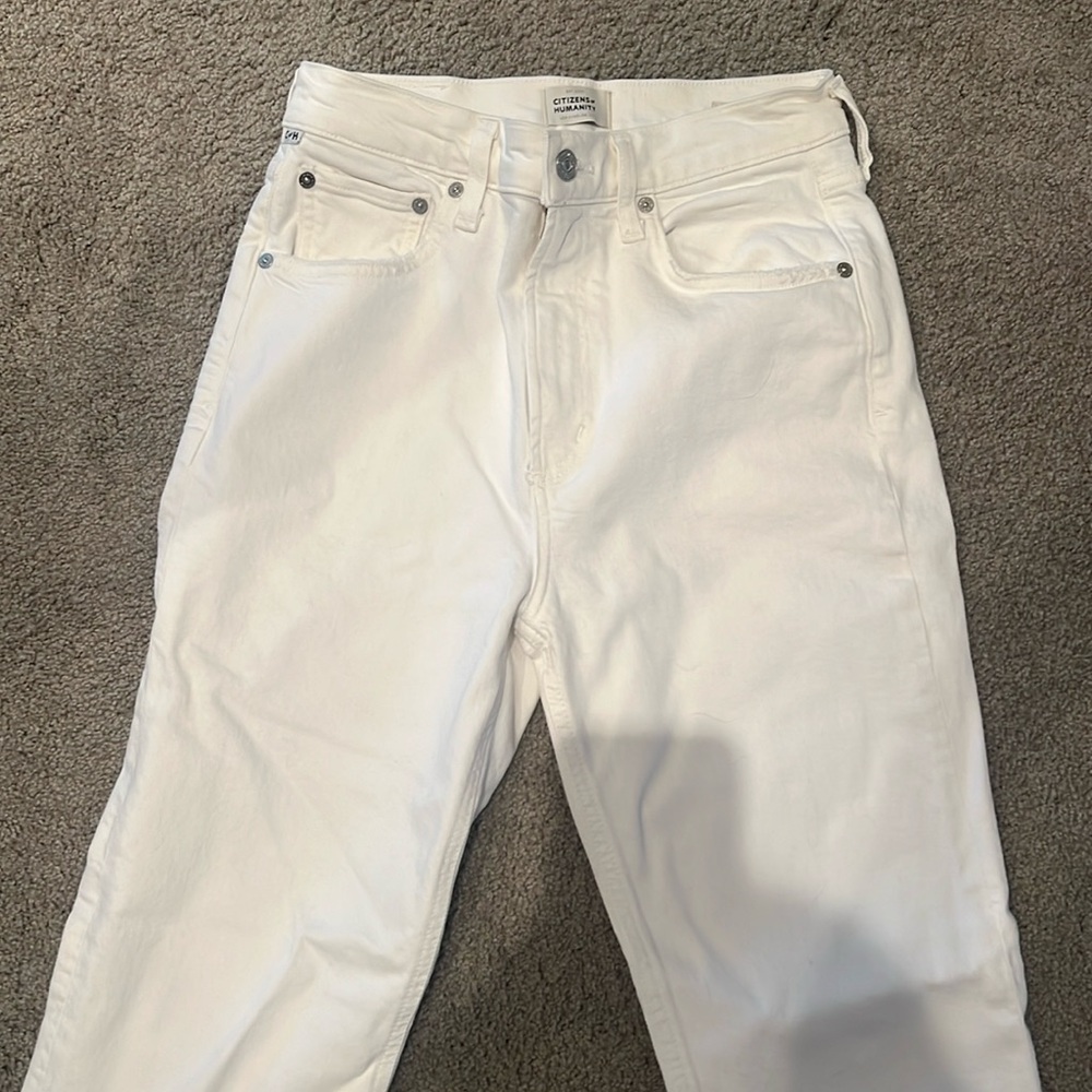 Citizens Of Humanity White Ankle Cropped Jeans